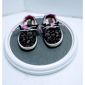 Hey Dude Wendy Toddler Unicorn Shoes Black/Pink K8 EU 25 Lightweight Casual Canv